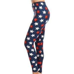 4th of July Ultra Soft Leggings Vintage Stars